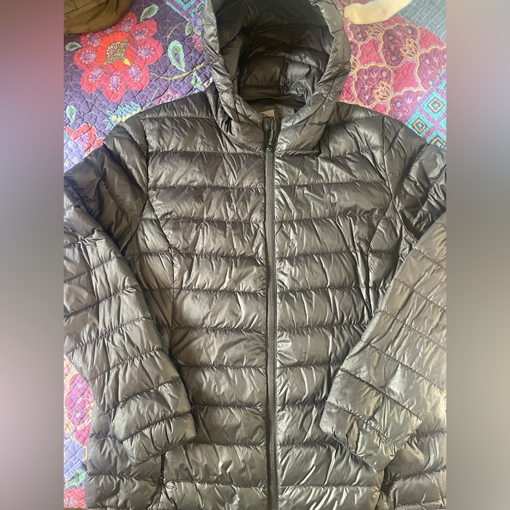 Women's Lightweight Hooded Puffer Jacket - Black